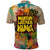 Martin Luther King Graffiti Style Graphic Polo Shirt with Colorful Spray Paint Quotes and Crown Detail - Wonder Print Shop
