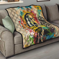 Martin Luther King Graffiti Style Graphic Quilt with Colorful Spray Paint Quotes and Crown Detail - Wonder Print Shop