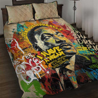 Martin Luther King Graffiti Style Graphic Quilt Bed Set with Colorful Spray Paint Quotes and Crown Detail - Wonder Print Shop