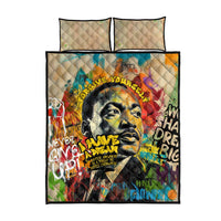 Martin Luther King Graffiti Style Graphic Quilt Bed Set with Colorful Spray Paint Quotes and Crown Detail - Wonder Print Shop