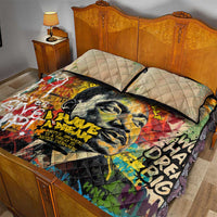 Martin Luther King Graffiti Style Graphic Quilt Bed Set with Colorful Spray Paint Quotes and Crown Detail - Wonder Print Shop