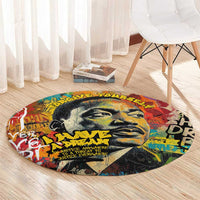 Martin Luther King Graffiti Style Graphic Round Carpet with Colorful Spray Paint Quotes and Crown Detail - Wonder Print Shop