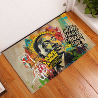 Martin Luther King Graffiti Style Graphic Rubber Doormat with Colorful Spray Paint Quotes and Crown Detail - Wonder Print Shop