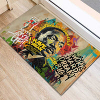 Martin Luther King Graffiti Style Graphic Rubber Doormat with Colorful Spray Paint Quotes and Crown Detail - Wonder Print Shop