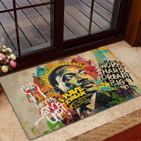 Martin Luther King Graffiti Style Graphic Rubber Doormat with Colorful Spray Paint Quotes and Crown Detail - Wonder Print Shop
