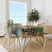 Martin Luther King Graffiti Style Graphic Tablecloth with Colorful Spray Paint Quotes and Crown Detail - Wonder Print Shop