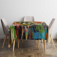 Martin Luther King Graffiti Style Graphic Tablecloth with Colorful Spray Paint Quotes and Crown Detail - Wonder Print Shop