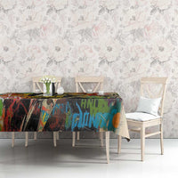 Martin Luther King Graffiti Style Graphic Tablecloth with Colorful Spray Paint Quotes and Crown Detail - Wonder Print Shop