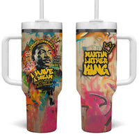 Martin Luther King Graffiti Style Graphic Tumbler With Handle with Colorful Spray Paint Quotes and Crown Detail - Wonder Print Shop