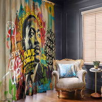 Martin Luther King Graffiti Style Graphic Window Curtain with Colorful Spray Paint Quotes and Crown Detail - Wonder Print Shop