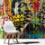 Martin Luther King Graffiti Style Graphic Window Curtain with Colorful Spray Paint Quotes and Crown Detail - Wonder Print Shop