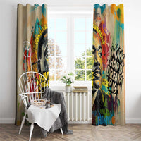 Martin Luther King Graffiti Style Graphic Window Curtain with Colorful Spray Paint Quotes and Crown Detail - Wonder Print Shop