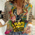 Martin Luther King Graffiti Style Graphic Women Casual Shirt with Colorful Spray Paint Quotes and Crown Detail - Wonder Print Shop