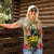 Martin Luther King Graffiti Style Graphic Women Polo Shirt with Colorful Spray Paint Quotes and Crown Detail - Wonder Print Shop
