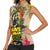 Martin Luther King Graffiti Style Graphic Women Sleeveless Polo Shirt with Colorful Spray Paint Quotes and Crown Detail - Wonder Print Shop
