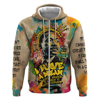 Martin Luther King Graffiti Style Graphic Zip Hoodie with Colorful Spray Paint Quotes and Crown Detail - Wonder Print Shop