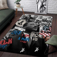 Martin Luther King Day Tribute Area Rug Civil Rights Collage and Classic American Street Graffiti Colors - Wonder Print Shop