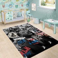 Martin Luther King Day Tribute Area Rug Civil Rights Collage and Classic American Street Graffiti Colors - Wonder Print Shop