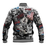 Martin Luther King Day Tribute Baseball Jacket Civil Rights Collage and Classic American Street Graffiti Colors - Wonder Print Shop