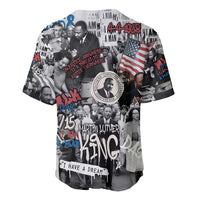 Martin Luther King Day Tribute Baseball Jersey Civil Rights Collage and Classic American Street Graffiti Colors - Wonder Print Shop