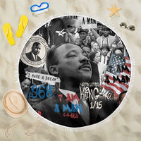 Martin Luther King Day Tribute Beach Blanket Civil Rights Collage and Classic American Street Graffiti Colors - Wonder Print Shop