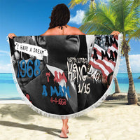 Martin Luther King Day Tribute Beach Blanket Civil Rights Collage and Classic American Street Graffiti Colors - Wonder Print Shop