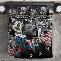 Martin Luther King Day Tribute Bedding Set Civil Rights Collage and Classic American Street Graffiti Colors - Wonder Print Shop