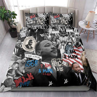 Martin Luther King Day Tribute Bedding Set Civil Rights Collage and Classic American Street Graffiti Colors - Wonder Print Shop