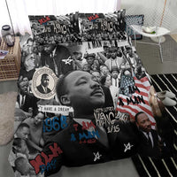 Martin Luther King Day Tribute Bedding Set Civil Rights Collage and Classic American Street Graffiti Colors - Wonder Print Shop