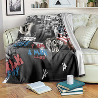 Martin Luther King Day Tribute Blanket Civil Rights Collage and Classic American Street Graffiti Colors - Wonder Print Shop