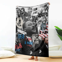 Martin Luther King Day Tribute Blanket Civil Rights Collage and Classic American Street Graffiti Colors - Wonder Print Shop
