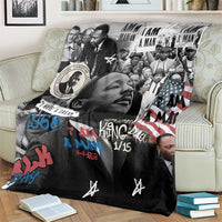 Martin Luther King Day Tribute Blanket Civil Rights Collage and Classic American Street Graffiti Colors - Wonder Print Shop