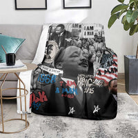 Martin Luther King Day Tribute Blanket Civil Rights Collage and Classic American Street Graffiti Colors - Wonder Print Shop
