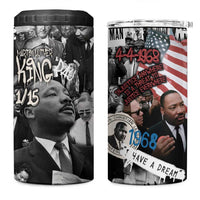Martin Luther King Day Tribute 4 in 1 Can Cooler Tumbler Civil Rights Collage and Classic American Street Graffiti Colors - Wonder Print Shop