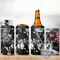 Martin Luther King Day Tribute 4 in 1 Can Cooler Tumbler Civil Rights Collage and Classic American Street Graffiti Colors - Wonder Print Shop