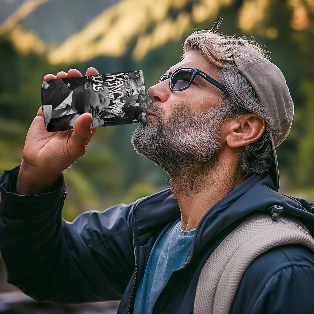 Martin Luther King Day Tribute 4 in 1 Can Cooler Tumbler Civil Rights Collage and Classic American Street Graffiti Colors - Wonder Print Shop