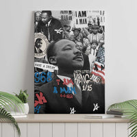 Martin Luther King Day Tribute Canvas Wall Art Civil Rights Collage and Classic American Street Graffiti Colors - Wonder Print Shop
