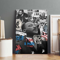 Martin Luther King Day Tribute Canvas Wall Art Civil Rights Collage and Classic American Street Graffiti Colors - Wonder Print Shop