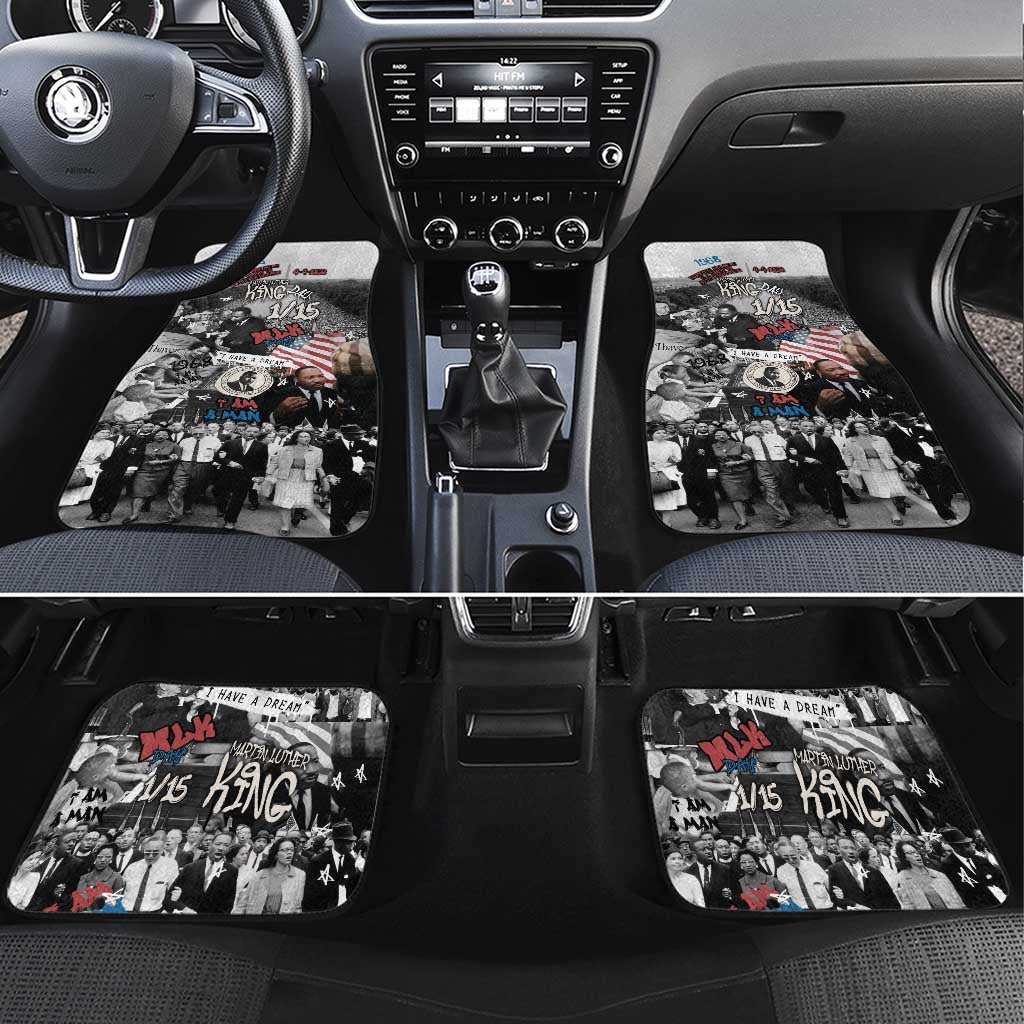 Martin Luther King Day Tribute Car Mats Civil Rights Collage and Classic American Street Graffiti Colors - Wonder Print Shop
