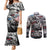 Martin Luther King Day Tribute Couples Matching Mermaid Dress and Long Sleeve Button Shirt Civil Rights Collage and Classic American Street Graffiti Colors - Wonder Print Shop