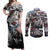 Martin Luther King Day Tribute Couples Matching Off Shoulder Maxi Dress and Long Sleeve Button Shirt Civil Rights Collage and Classic American Street Graffiti Colors - Wonder Print Shop