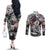Martin Luther King Day Tribute Couples Matching Off The Shoulder Long Sleeve Dress and Long Sleeve Button Shirt Civil Rights Collage and Classic American Street Graffiti Colors - Wonder Print Shop