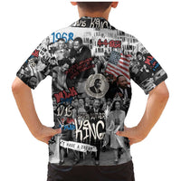 Martin Luther King Day Tribute Family Matching Mermaid Dress and Hawaiian Shirt Civil Rights Collage and Classic American Street Graffiti Colors - Wonder Print Shop