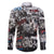 Martin Luther King Day Tribute Family Matching Off The Shoulder Long Sleeve Dress and Hawaiian Shirt Civil Rights Collage and Classic American Street Graffiti Colors - Wonder Print Shop