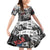 Martin Luther King Day Tribute Family Matching Off Shoulder Short Dress and Hawaiian Shirt Civil Rights Collage and Classic American Street Graffiti Colors - Wonder Print Shop