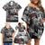 Martin Luther King Day Tribute Family Matching Off Shoulder Short Dress and Hawaiian Shirt Civil Rights Collage and Classic American Street Graffiti Colors - Wonder Print Shop