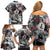 Martin Luther King Day Tribute Family Matching Off Shoulder Short Dress and Hawaiian Shirt Civil Rights Collage and Classic American Street Graffiti Colors - Wonder Print Shop