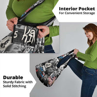 Martin Luther King Day Tribute Grocery Bag Civil Rights Collage and Classic American Street Graffiti Colors - Wonder Print Shop