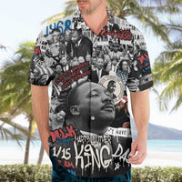 Martin Luther King Day Tribute Hawaiian Shirt Civil Rights Collage and Classic American Street Graffiti Colors - Wonder Print Shop