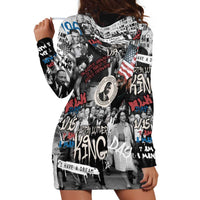 Martin Luther King Day Tribute Hoodie Dress Civil Rights Collage and Classic American Street Graffiti Colors - Wonder Print Shop